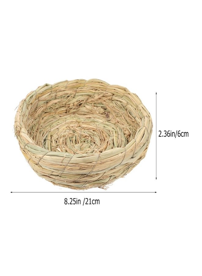 CORHAD Woven Bird Spawning Nest Straw Nest Bed Animal Breeding Bed Flat Base Hatch House for Dove Pigeon Parrot Turtle Quail Macaw Cuckoo Sparrow Animal - Image 2